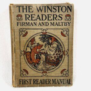 The Winston Readers First Reader Manual - Firman & Maltby 1924 Antique Book
